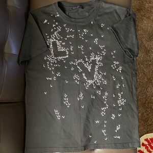 Louis Vuitton Black Tee with Orange Label